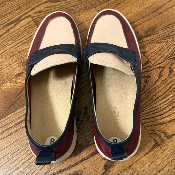 Vionic Uptown Loafer Leather Cherry Jubilee Multicolor Size 8 Packable Like New - Picture 8 of 13